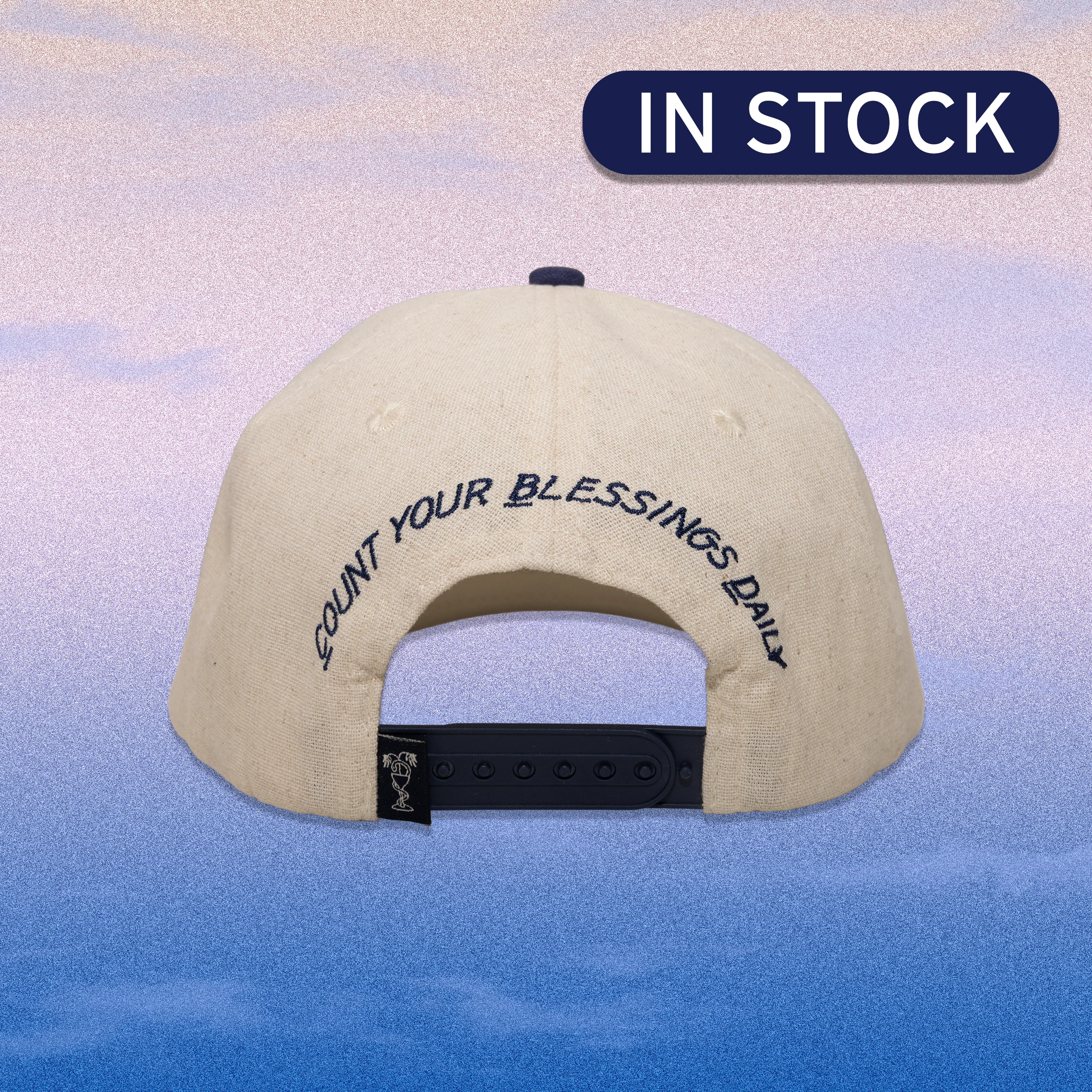 Hemp Cocktail Hat (Navy/Cream) - Image 3
