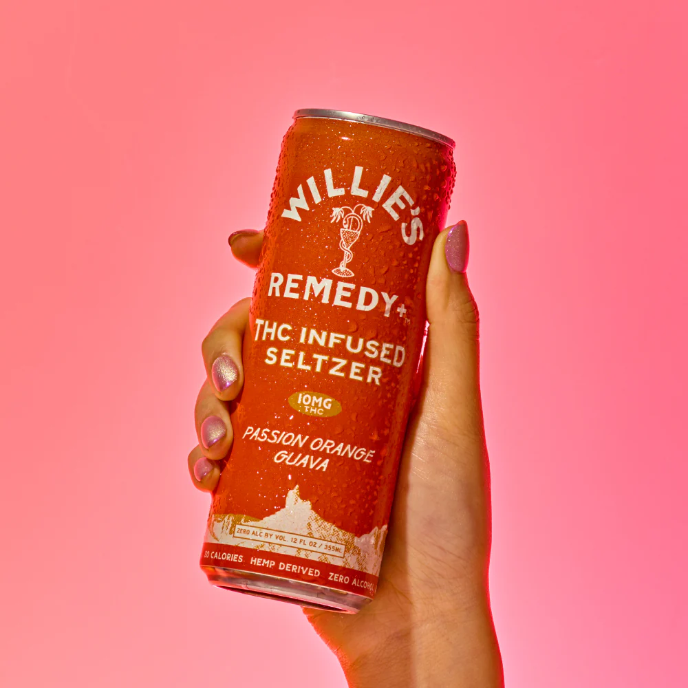 Willie's Remedy+ 10mg THC Infused Seltzer - Passion Orange Guava - Image 6