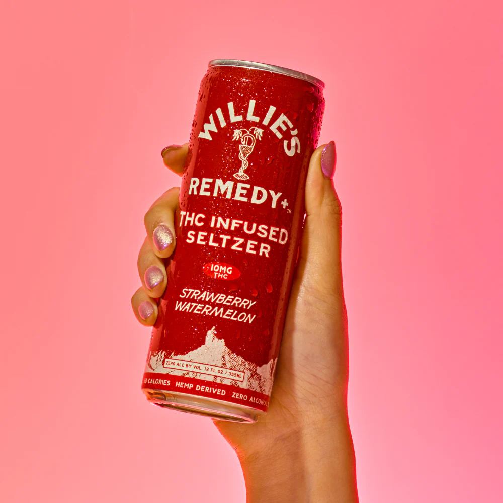 Willie's Remedy+ 10mg THC Infused Seltzer - Strawberry Watermelon - Image 6