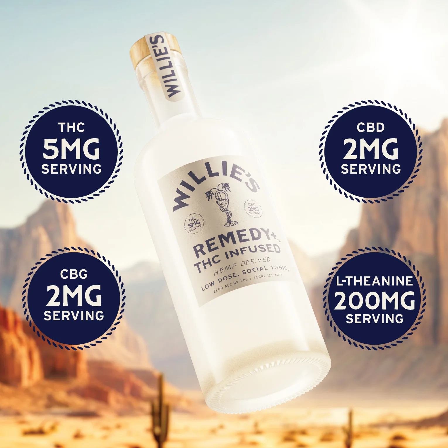 Willie's Remedy+ 5mg  Low Dose 750ml Bottle - Image 3