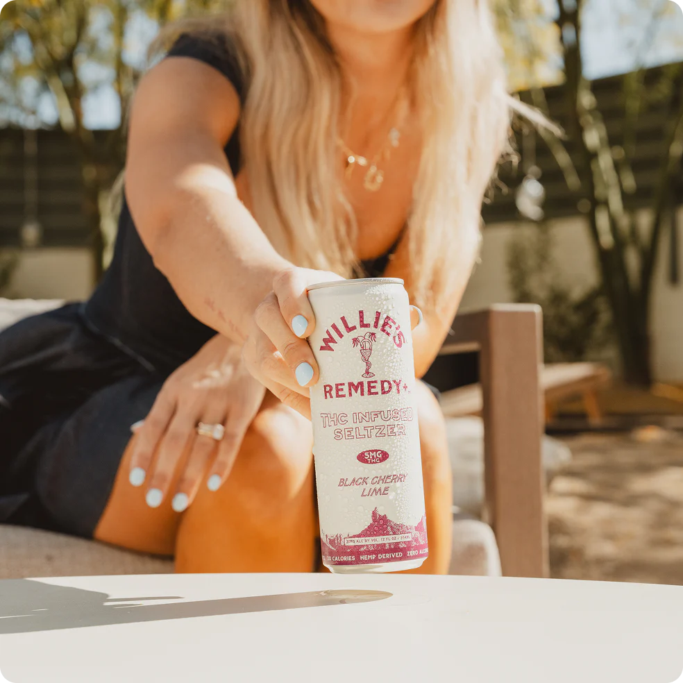 Willie's Remedy+ 5mg THC Infused Seltzer - Black Cherry Lime - Image 7